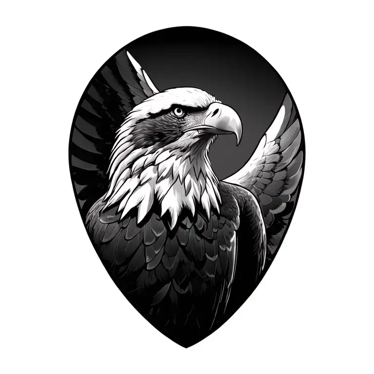 A Bald Eagle On My Shoulder With One Wing Across My Chest And The Other Down My Arm As A