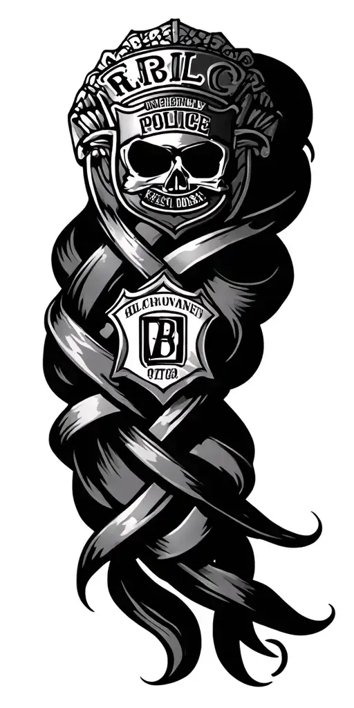 Police Badge Intertwined