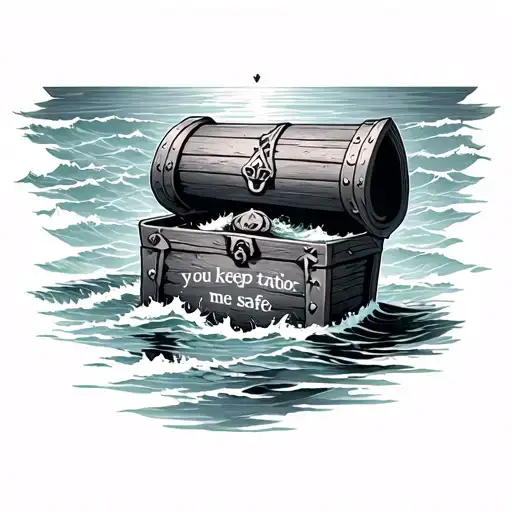 Treasure Chest In The Ocean Saying You Keep Me Safe