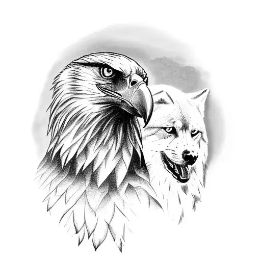 Eagle With Wolf