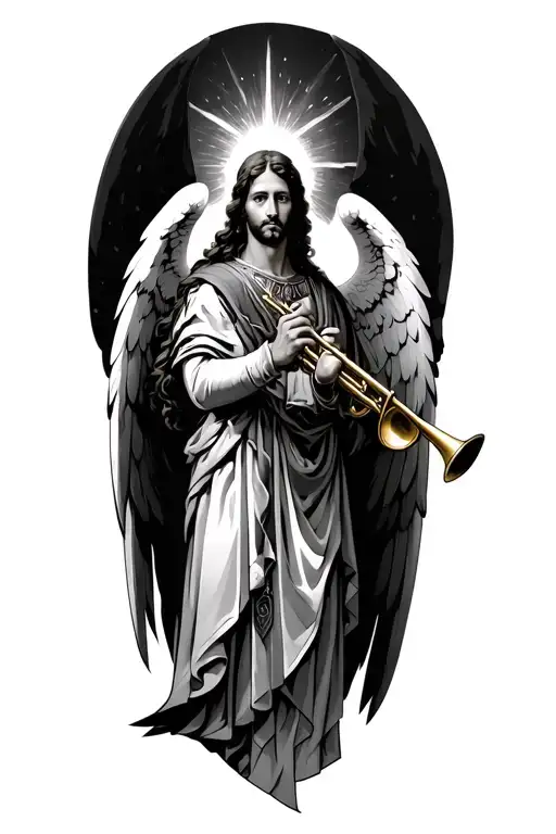 Archangel Gabriel Warrior With Trumpet