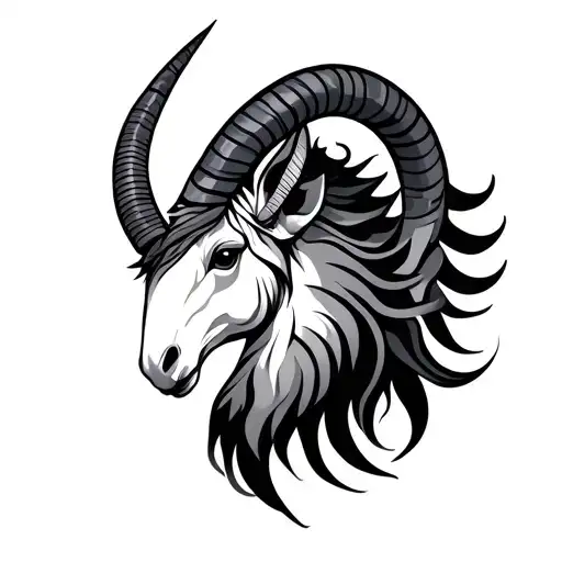 Tribal Capricorn Tattoo For Back Ankle