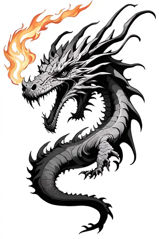 Bone Dragon Breathing Fire