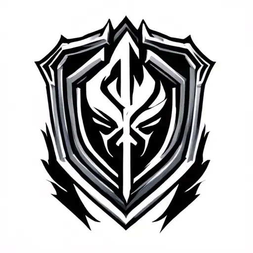 The Outside Shield Of The League Of Legends Tank And The Support Symbol On The Inside