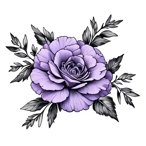 Carnation Flower Violet Rose Aster Flowers Intertwined