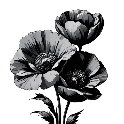 Poppy Flowers With The Year 2000