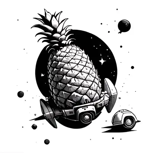 Pineapple Shaped Spaceship Traveling