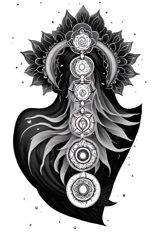 7 Chakras Tattoo With Symbols Incorporated