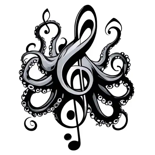 Treble Clef Music Staff Octopus Combination