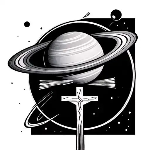 Cross And Planet Saturn