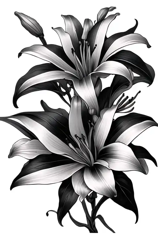 Lilies With Lace Patterns Integrated