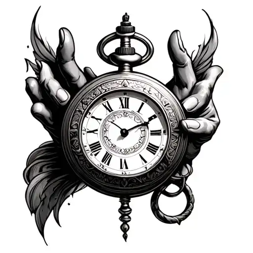 Chronos Holding Pocket Watch Surrounded