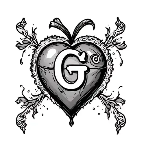 A Heart With Enitals Of G And E Tattoo Thats Small But Hot