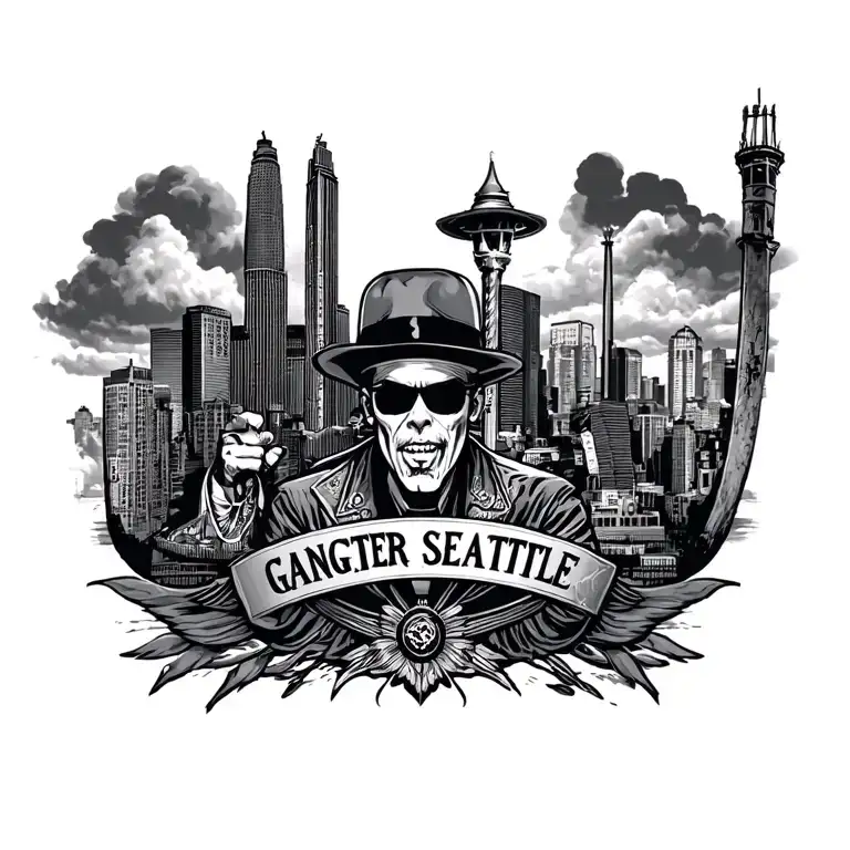 Gangster Seattle Theme Full Chest Piece