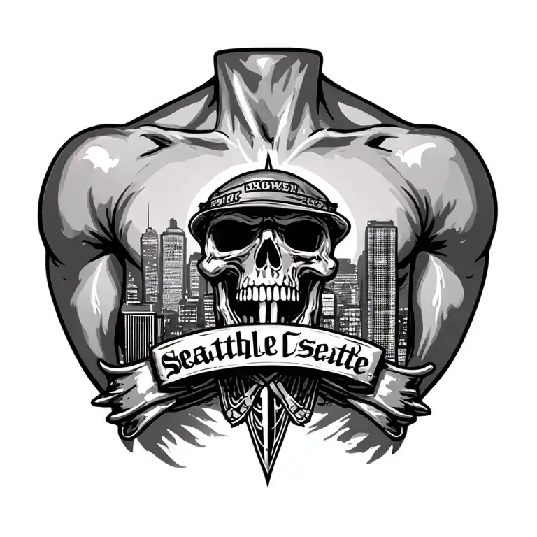 Gangster Seattle Theme Full Chest Piece