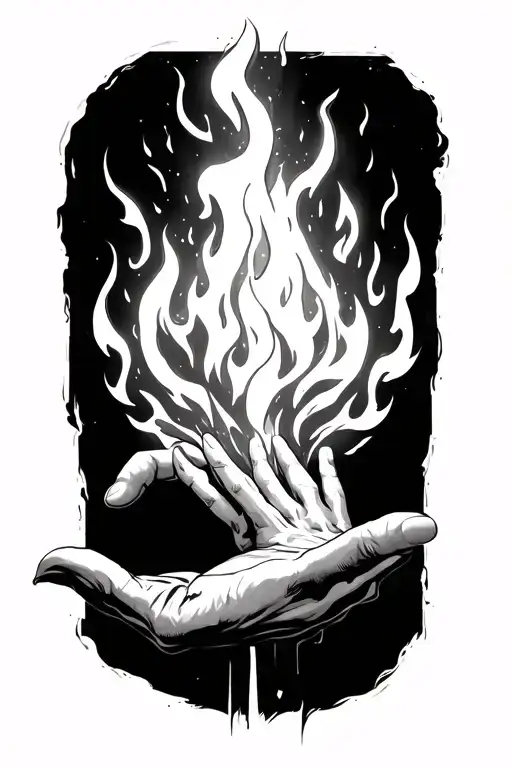 Gods Hand Reaching Down Grabbing Hand Out Of Fire