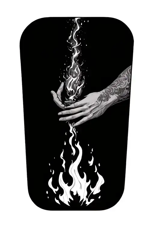 Gods Hand Reaching Down Grabbing Hand Out Of Fire