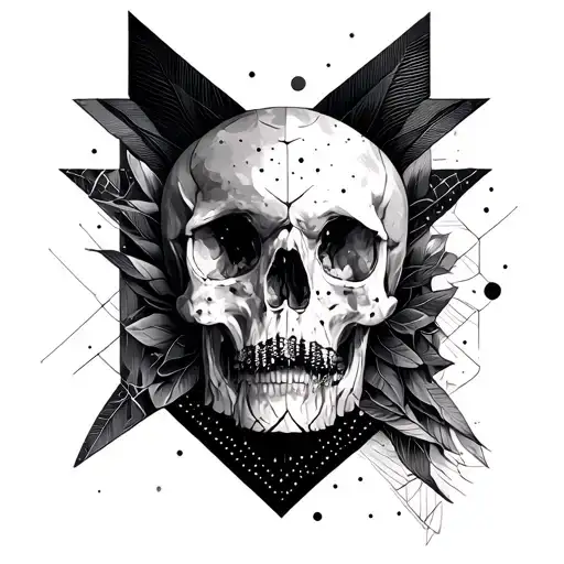 Dot Work And Geometric Half Sleeve Design