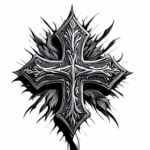 Tooled Leather Cross