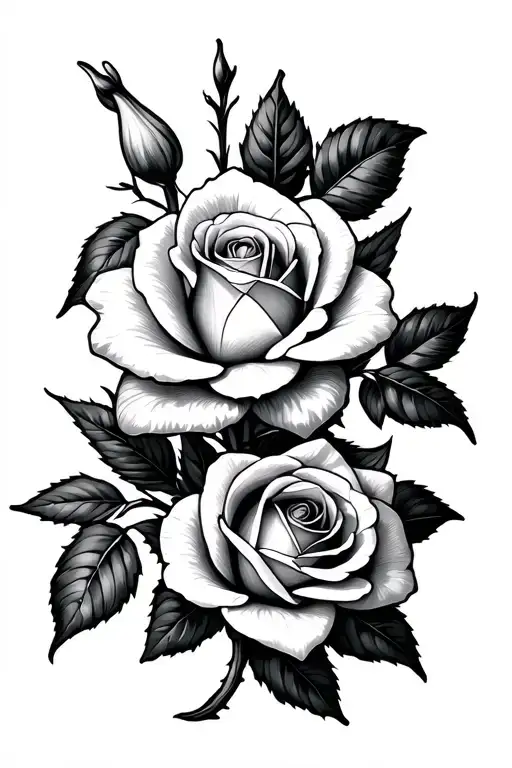 Rose And Daffodil Linked Together Simple