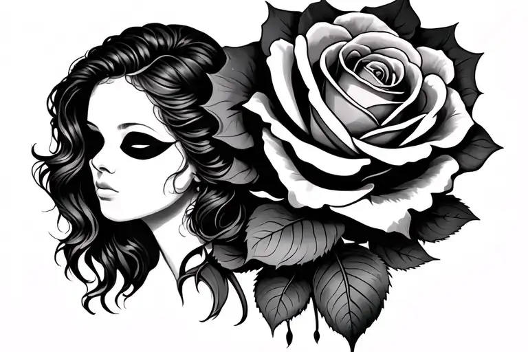 Rose Mask Admiring A Sunset