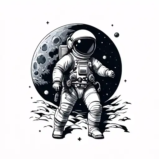Astronaut On Moon