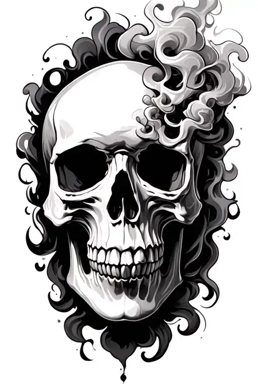 Skull And Smoke Rising