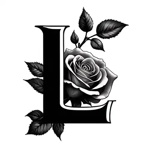 Rose With A Three D Letter L