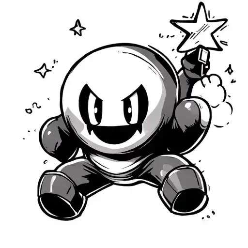 Shy Guy Jumping Trying To Grab A Star