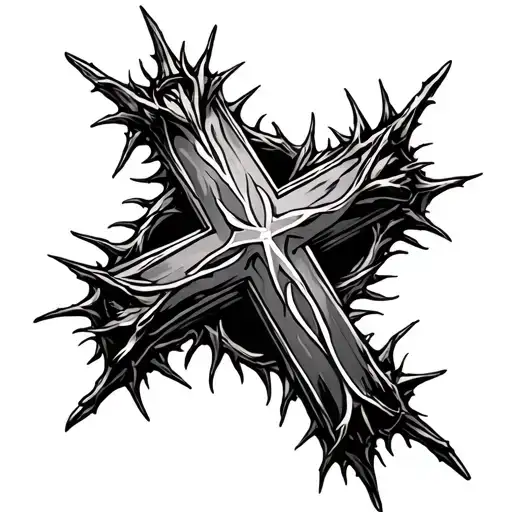 Cross Surrounded By Thorn Crown