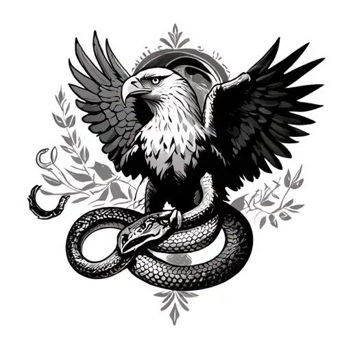 Mexican Eagle With Snake Wrapping Arm