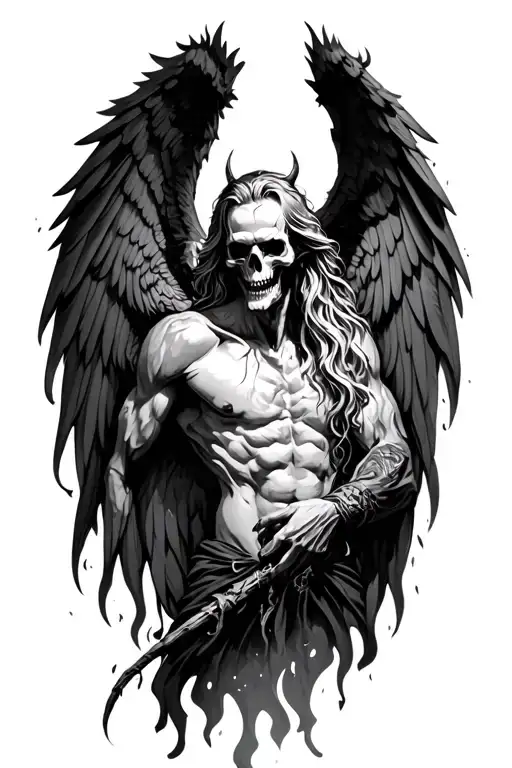 Death Angel Burnt Wings Male Demon Half Angel
