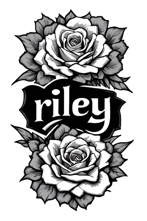 The Name Riley Printed Down The Back Of The Forearm Very Detailed