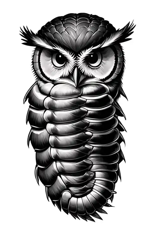 Centipede Wrapping Around Owl