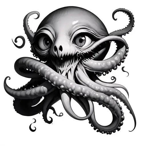 Tentacles With Eyes Wrapping Around An Arm
