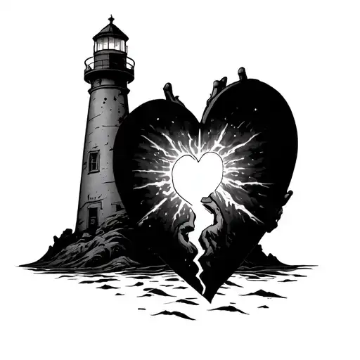 God's Holding Up A Lighthouse With Light Shining Down On A Broken Heart