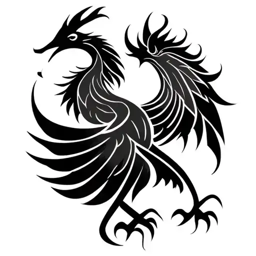 Arabic Caligraphy Masculine Phoenix Tattoo Meant For Left Chest