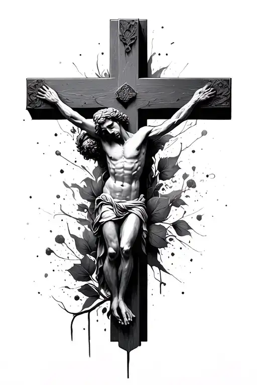 Crucifix Christian Cross Forearm Simple Minimal Abstract