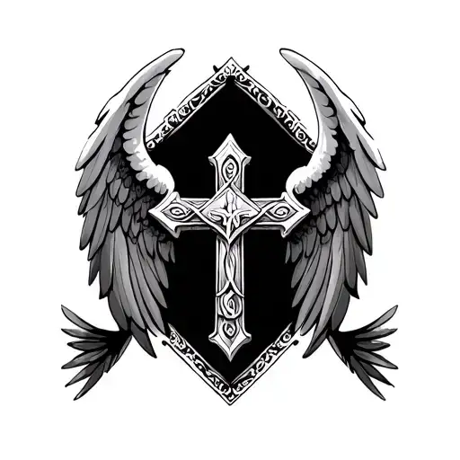 Christian Cross With Wings