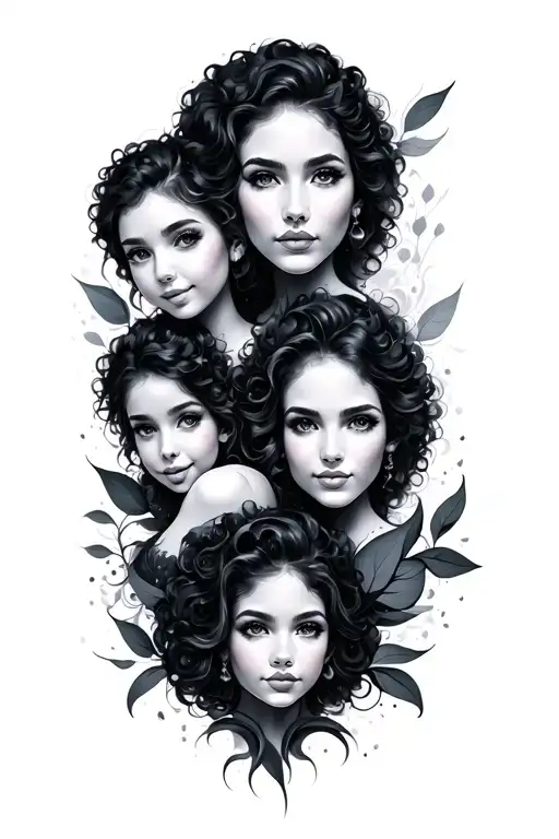 Abstract Representing Family Of 4