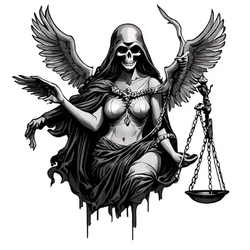 Lady Justice And Grim Reaper