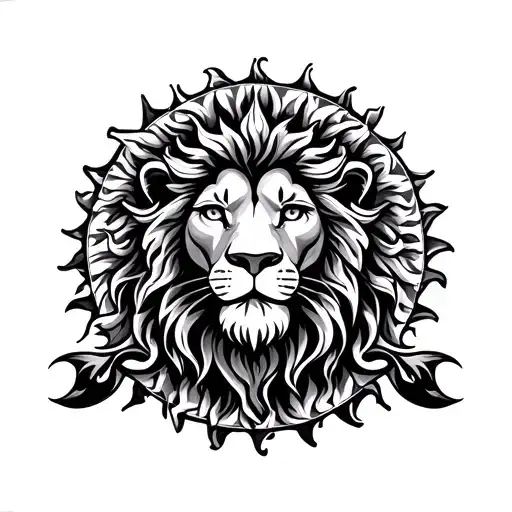 Lion And Sun Emblem In Persian Style