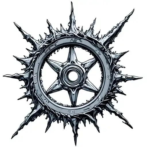 A Sterring Wheel Made From Sharp Ice