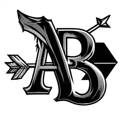 Letters A And B With An Arrow In Between