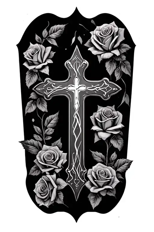Cross And Rosses Surrounding