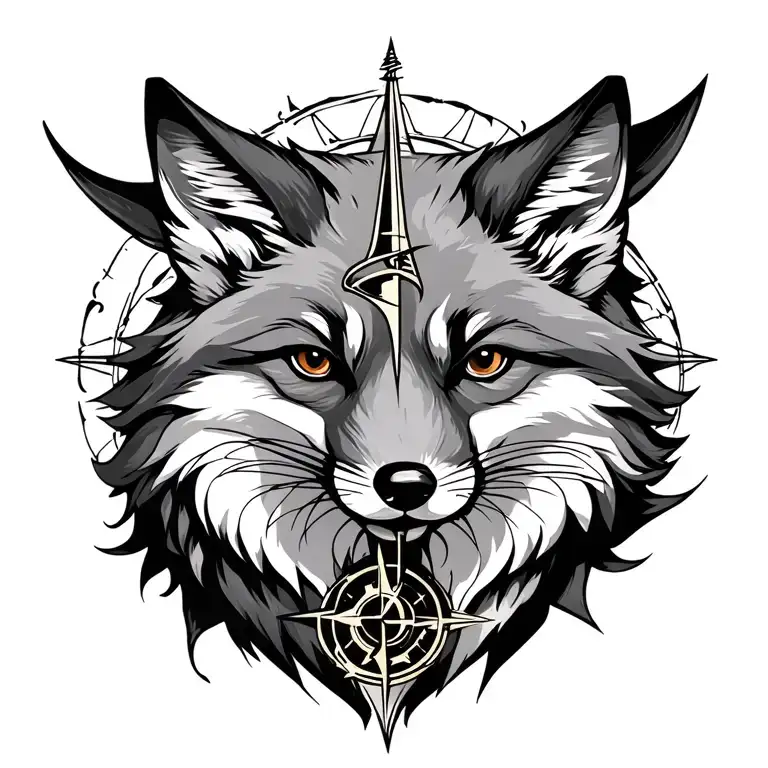 Fox And Compass Intertwined