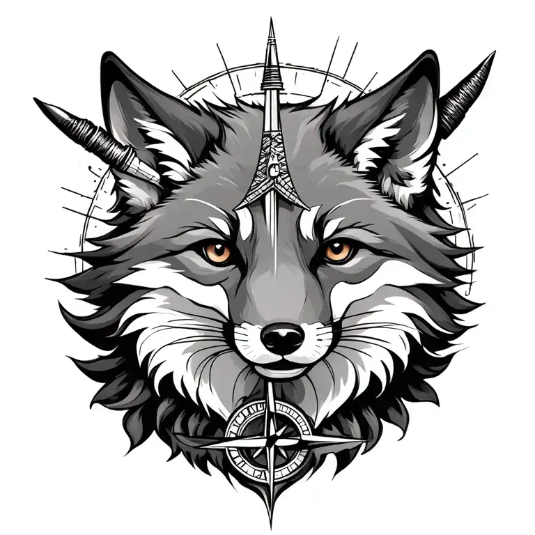 Fox And Compass Intertwined