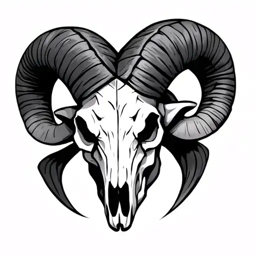 Tribal Ram Skull