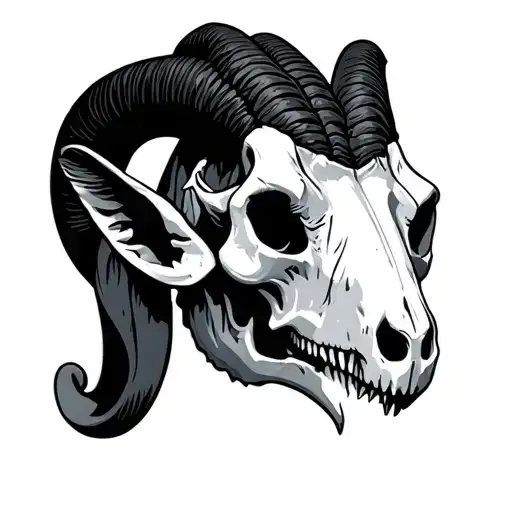 Scary Goat Skull