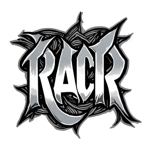 Racr Lettering Intertwined Cleverly Using A Skript Style Font